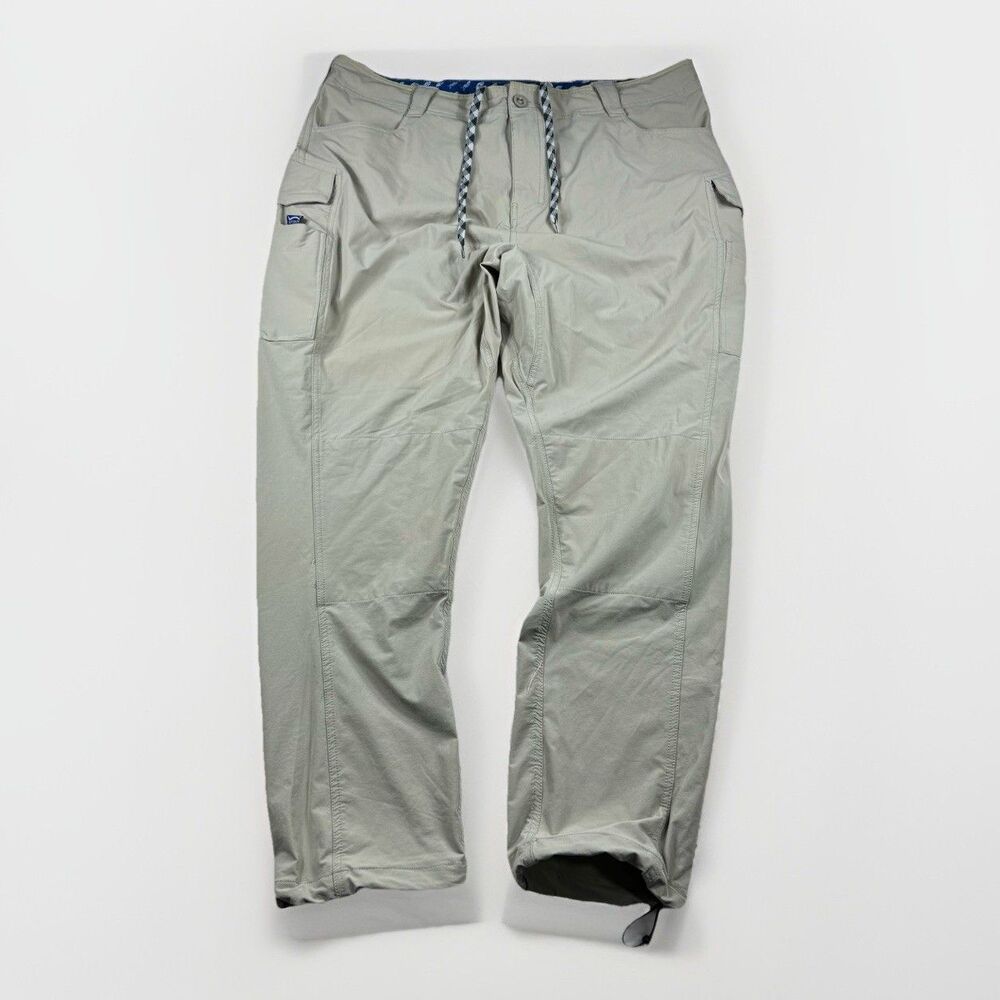 AFTCO Pact Technical Fishing Performance Cargo Pants Beige Men's 40 Stretch Hike